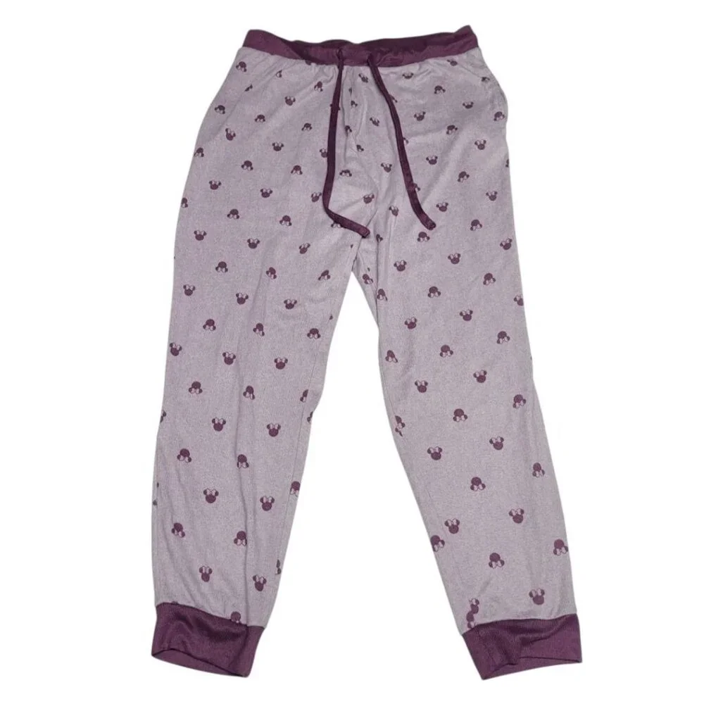 Disney Minnie Mouse Pajamas‎ Womens Medium Purple Soft Long Sleeve Drawstring - Picture 5 of 10
